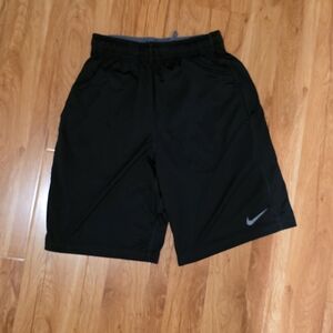 Nike Men's Black Athletic Shorts with Gray Accents